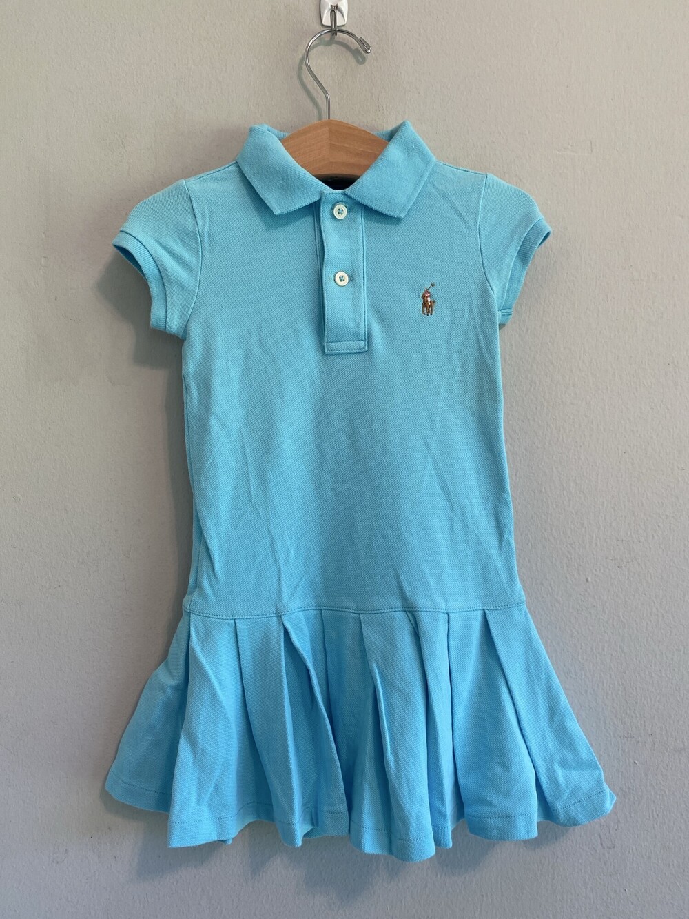 Ralph Lauren Aqua Ruffle Polo Dress Girls 2T
